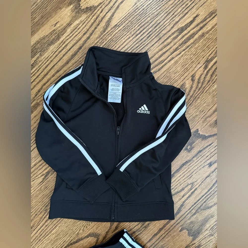 Adidas Kids Black Joggers with White Stripes, 3T